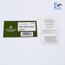 Chinese suppliers custom Commodity bar code Explanatory text tags